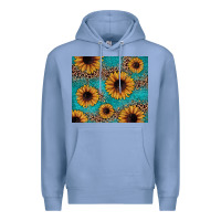 Colony Blue sunflower turquoise glitter Premium Hoodie - JahusDesignShop
