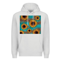 Dove Grey sunflower turquoise glitter Premium Hoodie - JahusDesignShop