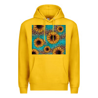 Lemon sunflower turquoise glitter Premium Hoodie - JahusDesignShop