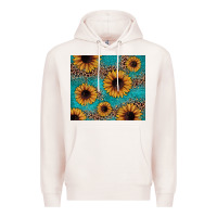 Pale Pink sunflower turquoise glitter Premium Hoodie - JahusDesignShop