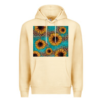 Pina Colada sunflower turquoise glitter Premium Hoodie - JahusDesignShop