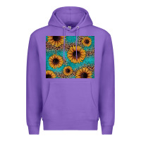 Purple sunflower turquoise glitter Premium Hoodie - JahusDesignShop