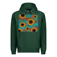 Sports Green sunflower turquoise glitter Premium Hoodie - JahusDesignShop