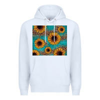 White sunflower turquoise glitter Premium Hoodie - JahusDesignShop