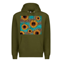 Army Green sunflower turquoise glitter Premium Hoodie - JahusDesignShop