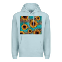 Blue Mist sunflower turquoise glitter Premium Hoodie - JahusDesignShop