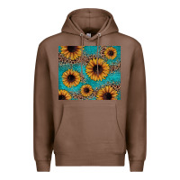 Chestnut sunflower turquoise glitter Premium Hoodie - JahusDesignShop
