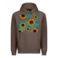 Coffee sunflower turquoise glitter Premium Hoodie - JahusDesignShop