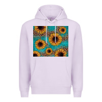 Lilac sunflower turquoise glitter Premium Hoodie - JahusDesignShop