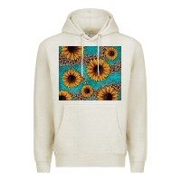 Oatmeal Heather sunflower turquoise glitter Premium Hoodie - JahusDesignShop