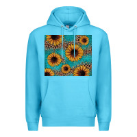 Ocean Blue sunflower turquoise glitter Premium Hoodie - JahusDesignShop