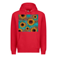Red sunflower turquoise glitter Premium Hoodie - JahusDesignShop
