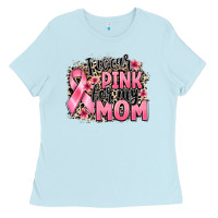 Baby Blue i wear pink for my mom Ladies Tee - BarkalooDesign
