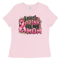 Bubblegum Pink i wear pink for my mom Ladies Tee - BarkalooDesign
