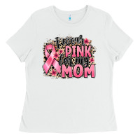 White i wear pink for my mom Ladies Tee - BarkalooDesign