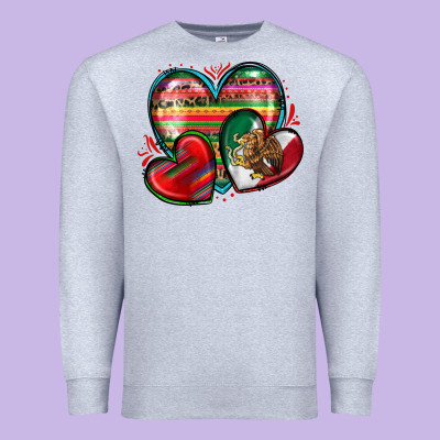 Mexican Hearts Premium Sweatshirt Designed By Zillion Design Studio