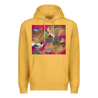 Mustard pink glitter leopard sunflower gemstone Premium Hoodie - JahusDesignShop