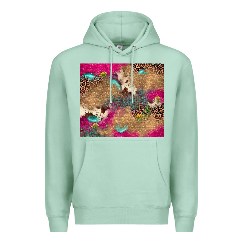 Pink Glitter Leopard Sunflower Gemstone Premium Hoodie by JahusDesignShop | Teevron