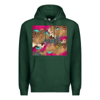 Sports Green pink glitter leopard sunflower gemstone Premium Hoodie - JahusDesignShop