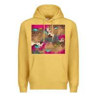 Antique Gold pink glitter leopard sunflower gemstone Premium Hoodie - JahusDesignShop