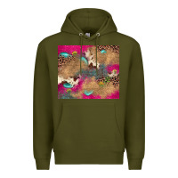 Army Green pink glitter leopard sunflower gemstone Premium Hoodie - JahusDesignShop