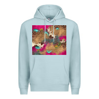 Blue Mist pink glitter leopard sunflower gemstone Premium Hoodie - JahusDesignShop