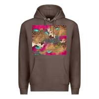 Coffee pink glitter leopard sunflower gemstone Premium Hoodie - JahusDesignShop