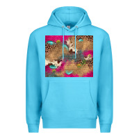Ocean Blue pink glitter leopard sunflower gemstone Premium Hoodie - JahusDesignShop