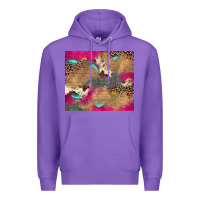 Purple pink glitter leopard sunflower gemstone Premium Hoodie - JahusDesignShop