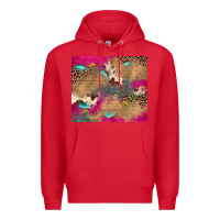 Red pink glitter leopard sunflower gemstone Premium Hoodie - JahusDesignShop