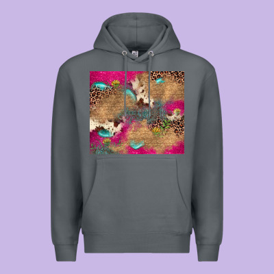 Pink Glitter Leopard Sunflower Gemstone Premium Hoodie Designed By Jahusdesignshop