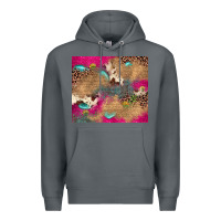 Rock pink glitter leopard sunflower gemstone Premium Hoodie - JahusDesignShop