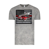 Cloud Rock thin red line American flag fire truck Vintage Tee - Artiststas