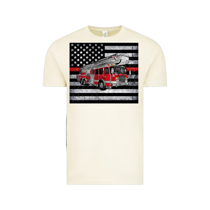 Thin Red Line American Flag Fire Truck Vintage Tee by Artiststas | Teevron