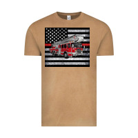 Vintage Camel thin red line American flag fire truck Vintage Tee - Artiststas