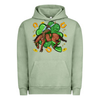 Pigment Oil Green cowboy with shamrock Urban Hoodie - Artiststas