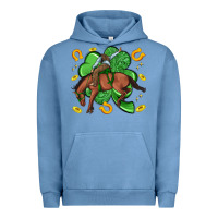 Pigment Pebble Blue cowboy with shamrock Urban Hoodie - Artiststas