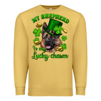 Antique Gold st.patrick's day my shepherd is my lucky charm Premium Sweatshirt - RanaPortraitStore
