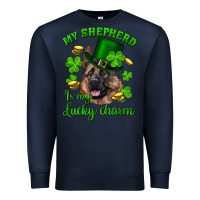 Navy st.patrick's day my shepherd is my lucky charm Premium Sweatshirt - RanaPortraitStore