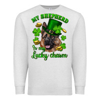Oatmeal Heather st.patrick's day my shepherd is my lucky charm Premium Sweatshirt - RanaPortraitStore