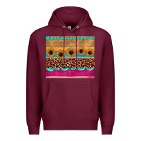 Burgundy leopard sunflower gemstone Premium Hoodie - JahusDesignShop