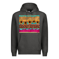 Charcoal Heather leopard sunflower gemstone Premium Hoodie - JahusDesignShop