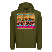 Army Green leopard sunflower gemstone Premium Hoodie - JahusDesignShop