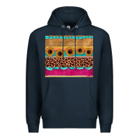 Navy leopard sunflower gemstone Premium Hoodie - JahusDesignShop