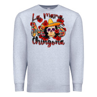 Heather Grey la mama mas chingona Premium Sweatshirt - Zillion Design Studio