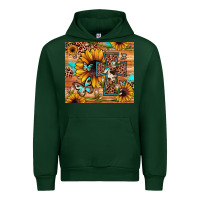 Forest Green cross sunflower butterfly Urban Hoodie - JahusDesignShop
