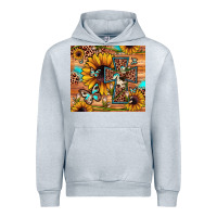 Heather Grey cross sunflower butterfly Urban Hoodie - JahusDesignShop