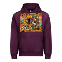 Mauve Wine cross sunflower butterfly Urban Hoodie - JahusDesignShop