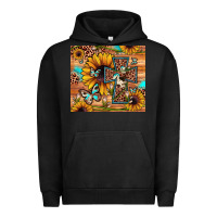 Pigment Black cross sunflower butterfly Urban Hoodie - JahusDesignShop