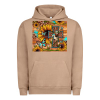 Pigment Burro cross sunflower butterfly Urban Hoodie - JahusDesignShop